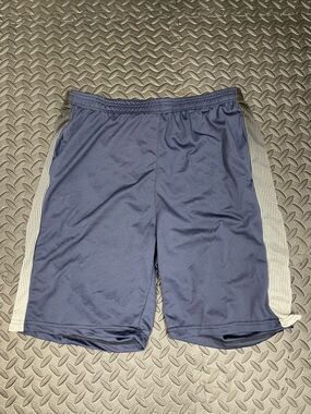 Men's Size XL Pull On Dri-Fit Athletic Mesh Shorts Navy Blue / Gray W Pockets